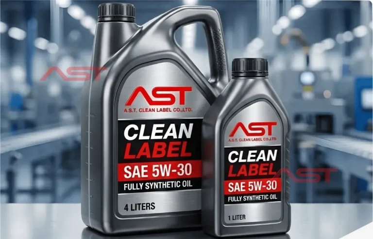 สติกเกอร์ น้ำมันเครื่องรถยนต์ รถมอเตอร์ไซด์ sticker-label-for-lubricant-made-by-ast-cleanlabel